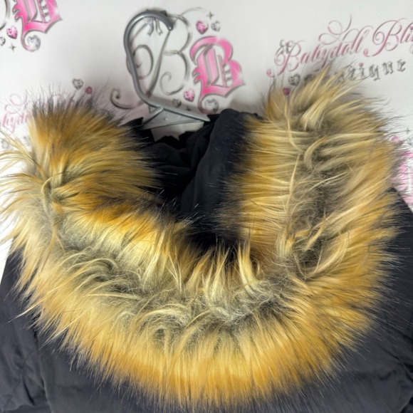 LOLE coat jacket parka feather duck down puffer long style past bum fur hood - Picture 13 of 15